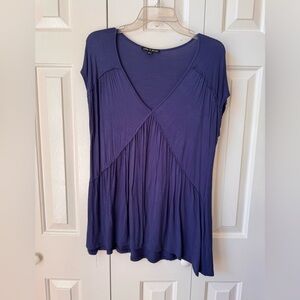 Cable & Gauge Blue Asymmetrical Pleated Tunic
